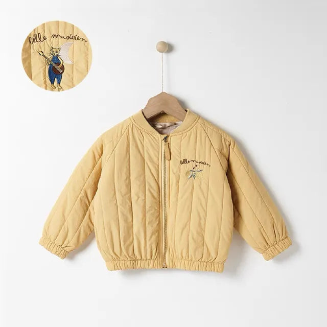 CozyCotton™ – Katoenen Winterjas met Borduursel – Warme Kinderjas