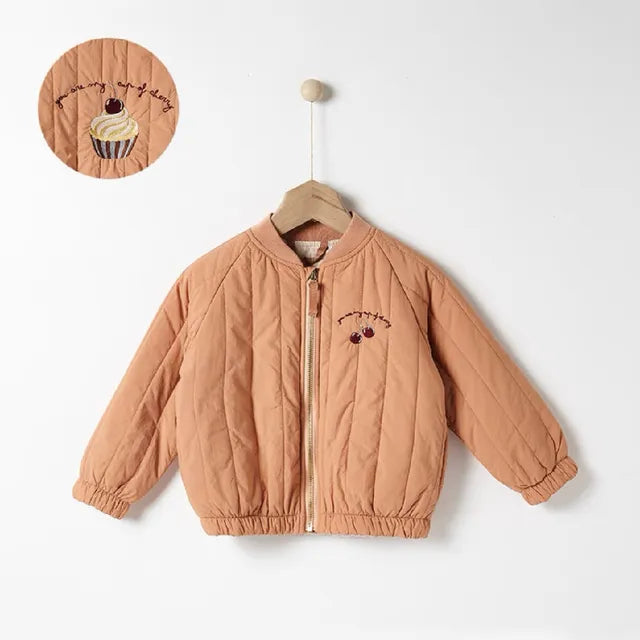 CozyCotton™ – Katoenen Winterjas met Borduursel – Warme Kinderjas