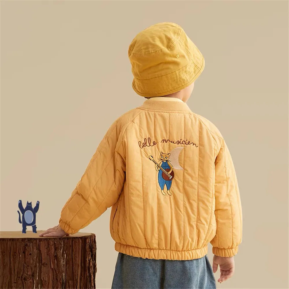 CozyCotton™ – Katoenen Winterjas met Borduursel – Warme Kinderjas