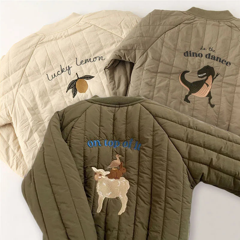 CozyCotton™ – Katoenen Winterjas met Borduursel – Warme Kinderjas