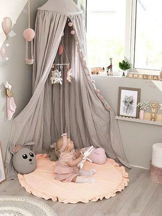 ZoetNest™ – Zachte Baby Speelmat met Ruffle Rand – Comfortabel & Stijlvol Vloerkleed