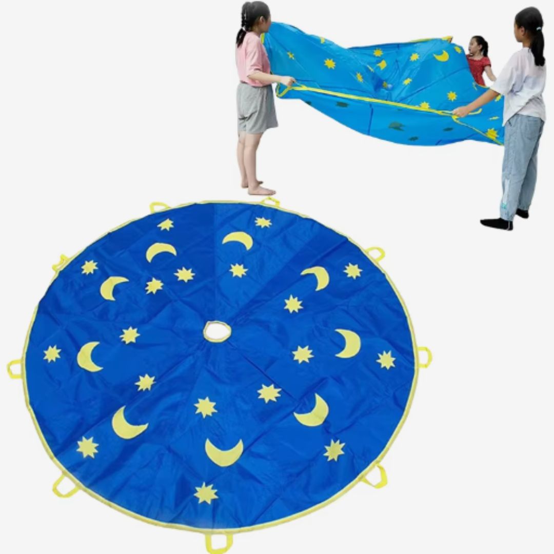 TeamWave™ – Rond Speel- en Bewegingsdoek – Kindvriendelijk Groepsspel Accessoire