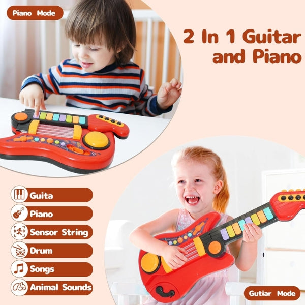 StrumStar™ – Interactieve Gitaar & Piano – Muzikaal Speelplezier voor Peuters