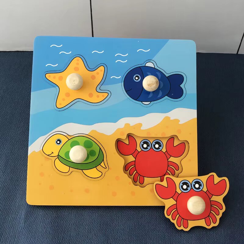 HoutLern™ – Montessori Houten Puzzel – Educatief Speelgoed voor Peuters van 1–3 Jaar
