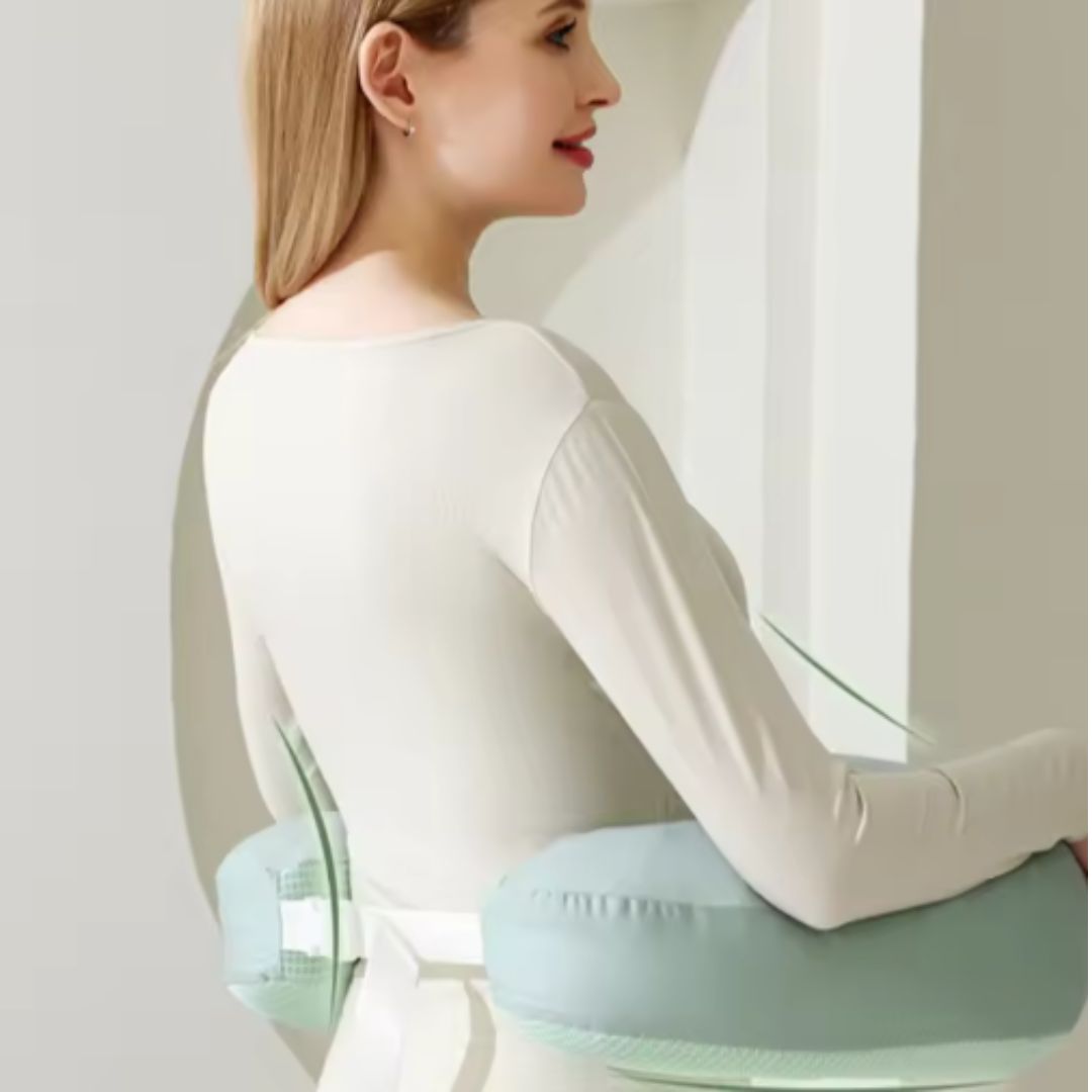 NurseEase™ – Ergonomisch Borstvoedingskussen met Rugsteun – Comfortabel Babykussen