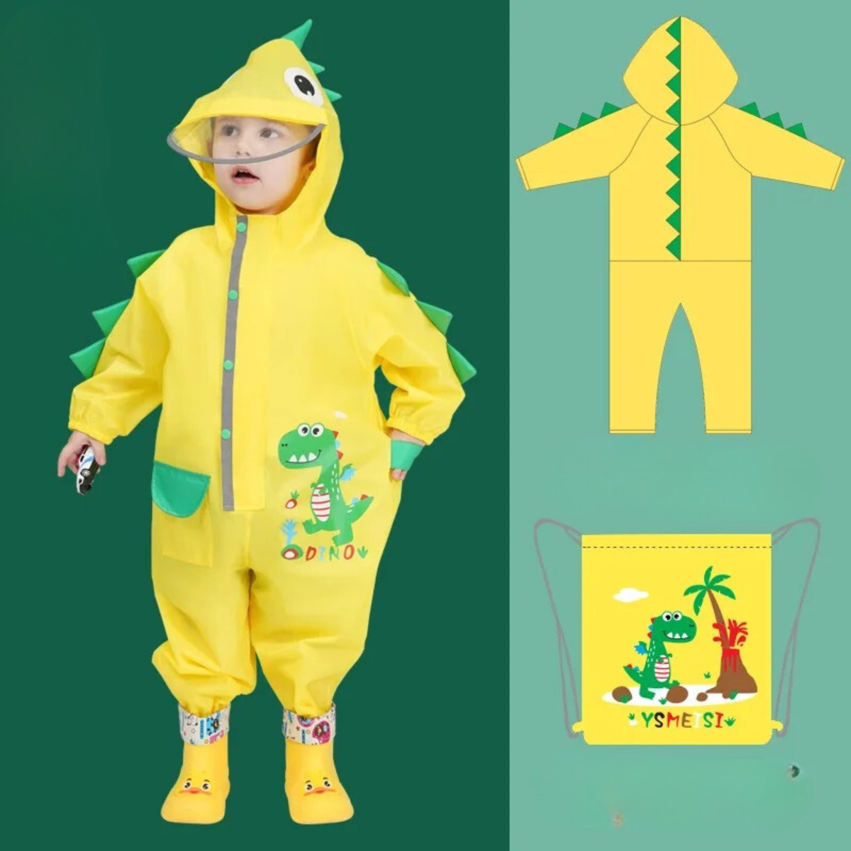 RainyRoar™ – Waterdichte Kinder Poncho – Leuke Regenjas met Print