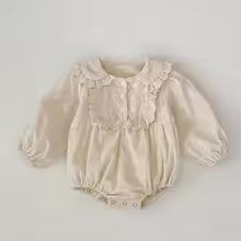 LaceHarvest™ – Vintage Set met Kanten Kraag – Baby en Peuter Outfit