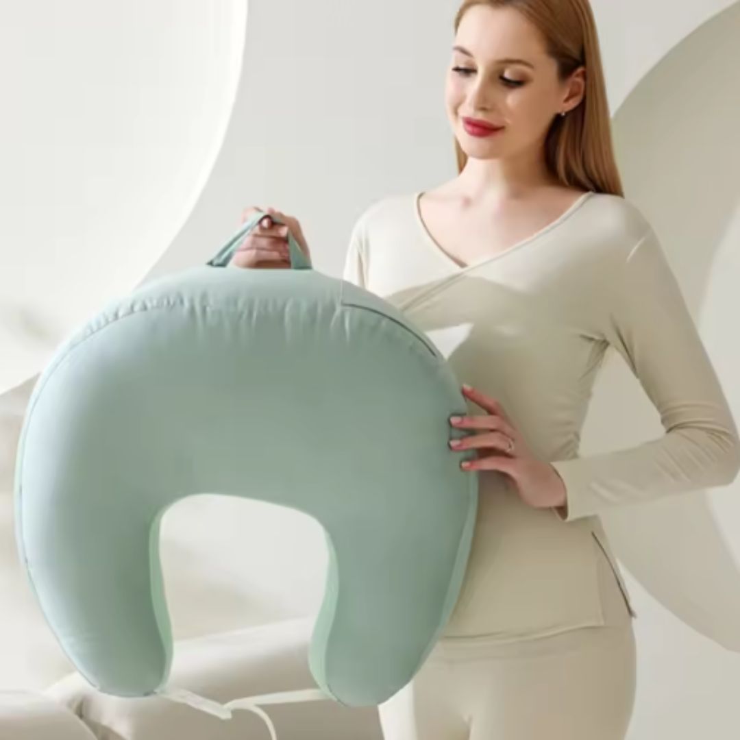 NurseEase™ – Ergonomisch Borstvoedingskussen met Rugsteun – Comfortabel Babykussen
