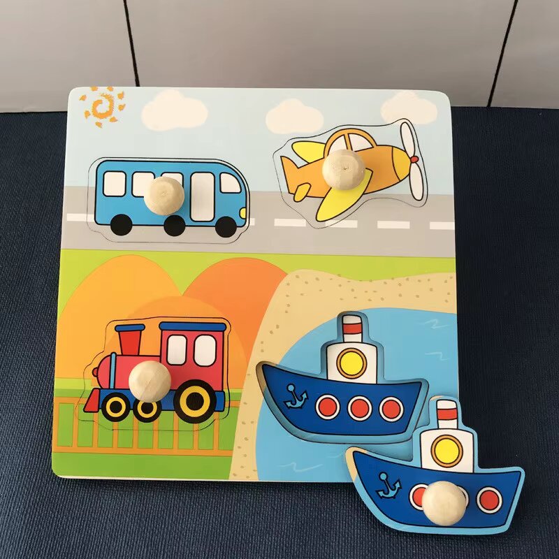 HoutLern™ – Montessori Houten Puzzel – Educatief Speelgoed voor Peuters van 1–3 Jaar