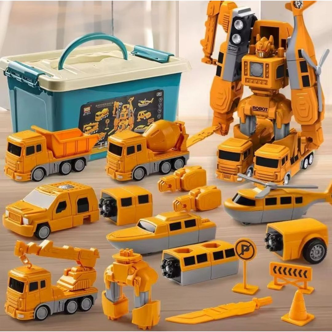 MagneTrux™ – Magnetische Bouwset 3-in-1 – Truck ↔ Robot voor Peuters & Kleuters