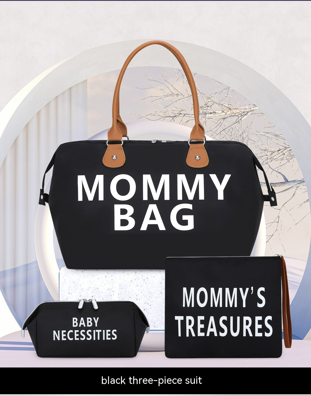 MomEase™ – 3-Delige Mama Tas Set – Stijlvolle Complete Luiertas Oplossing