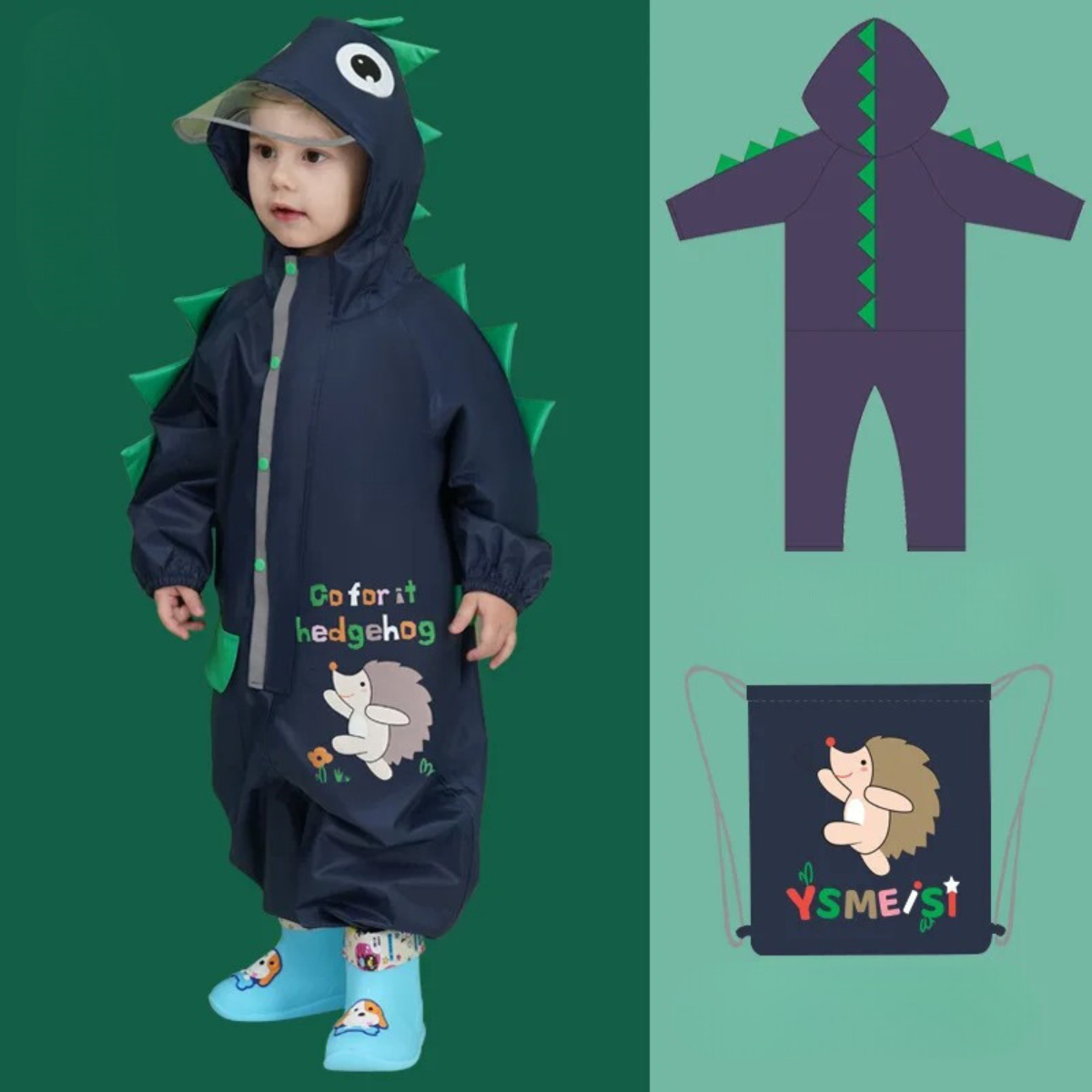 RainyRoar™ – Waterdichte Kinder Poncho – Leuke Regenjas met Print