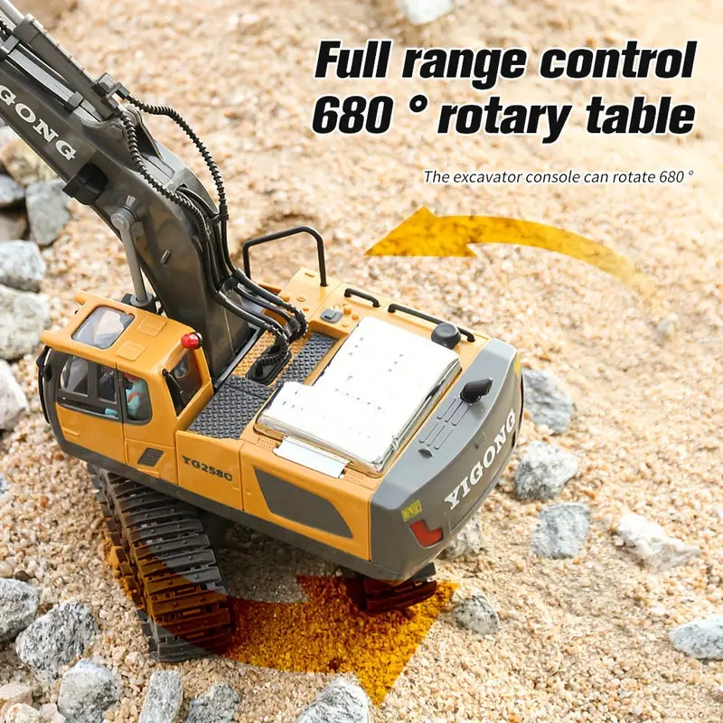 DiggerMaster™ – Realistische RC Graafmachine met 11 Functies – Afstandsbediend Bouwvoertuig