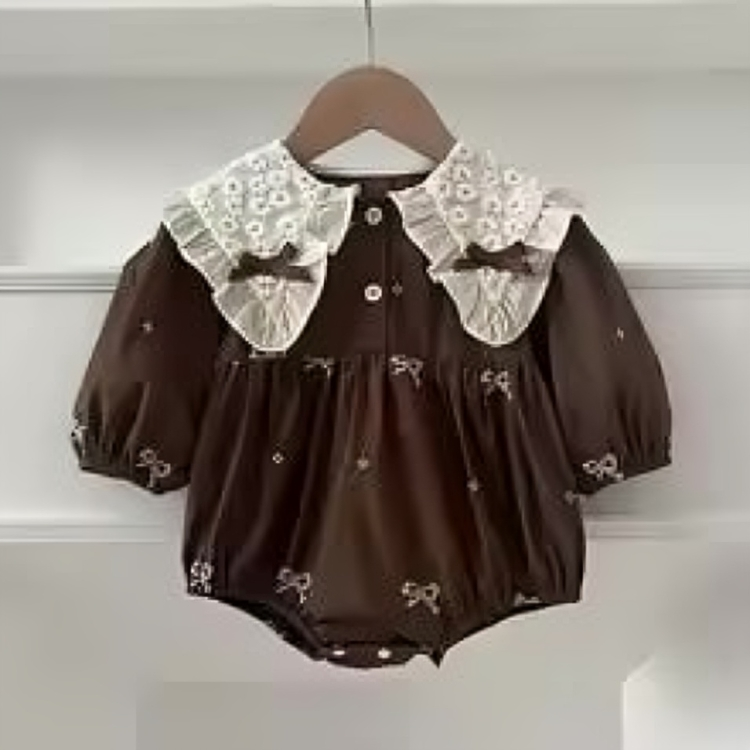LaceHarvest™ – Vintage Set met Kanten Kraag – Baby en Peuter Outfit