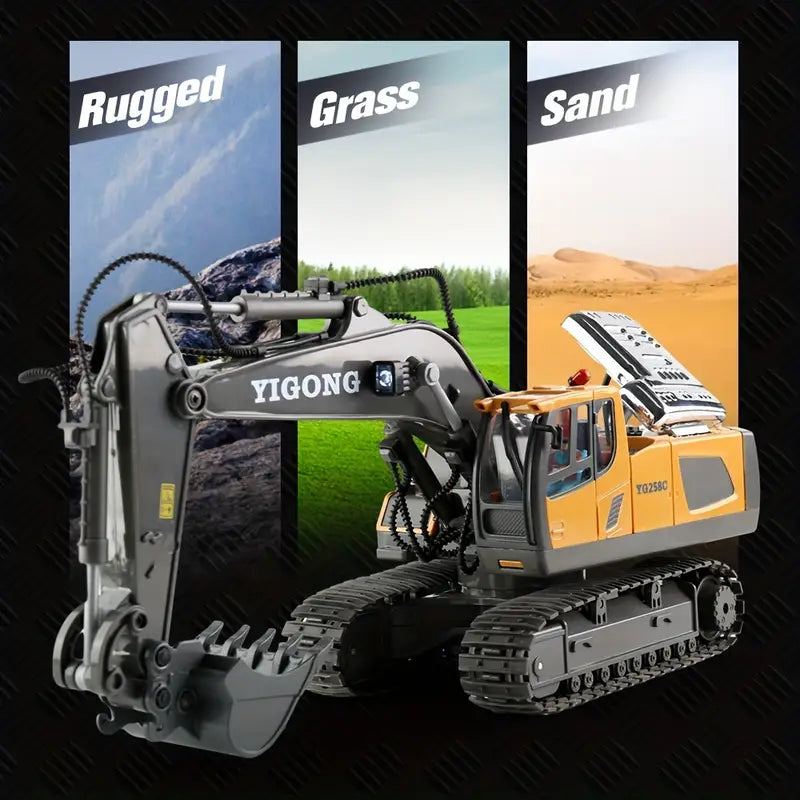 DiggerMaster™ – Realistische RC Graafmachine met 11 Functies – Afstandsbediend Bouwvoertuig