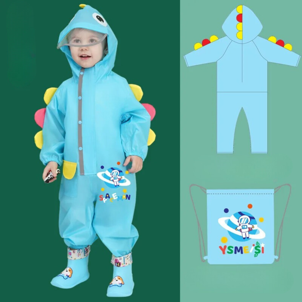 RainyRoar™ – Waterdichte Kinder Poncho – Leuke Regenjas met Print