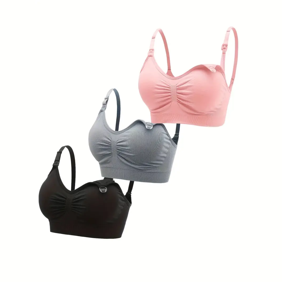 MamaNest™ – Naadloze Voedingsbeha 3-Pack – Comfort voor Moeders
