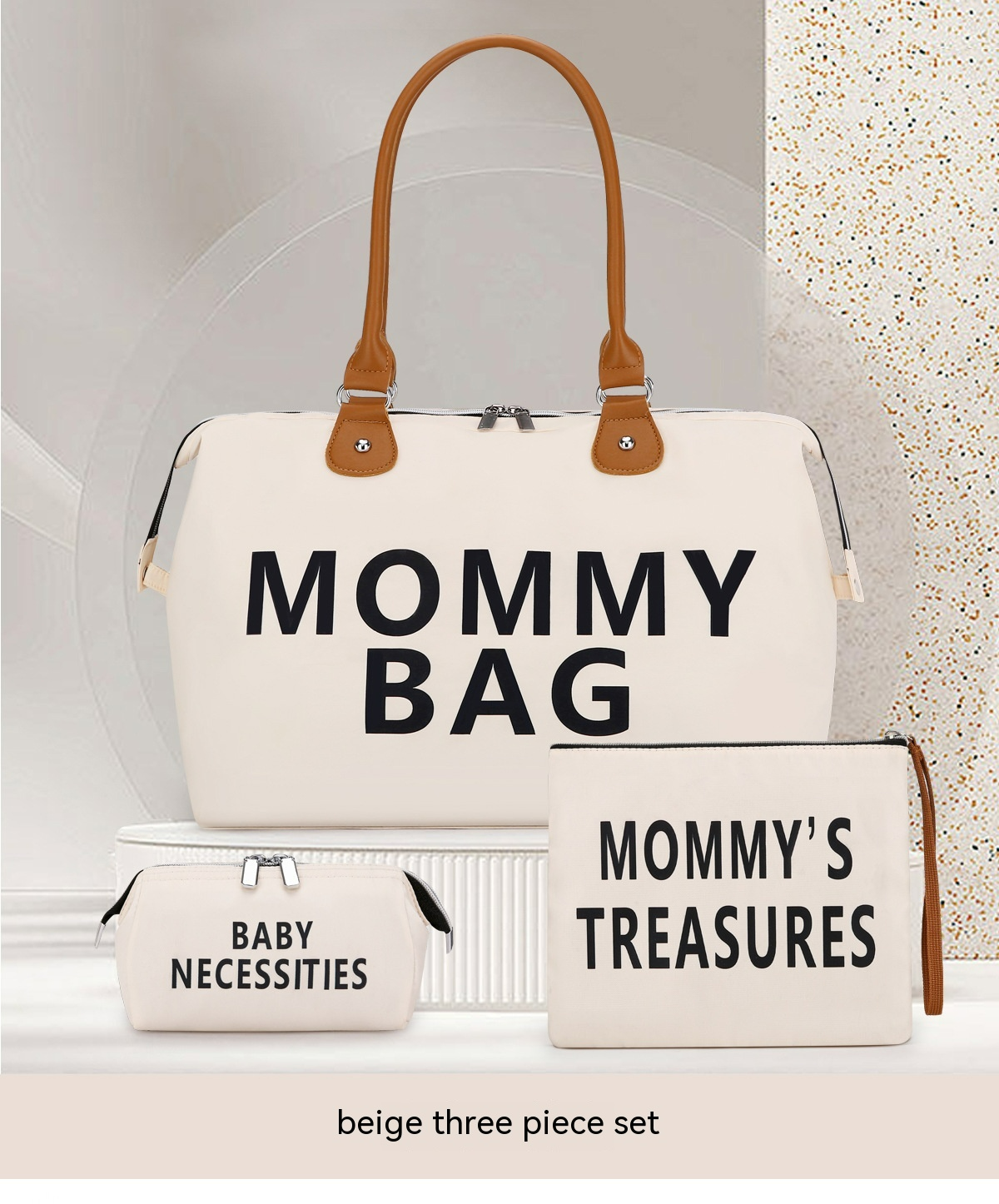 MomEase™ – 3-Delige Mama Tas Set – Stijlvolle Complete Luiertas Oplossing