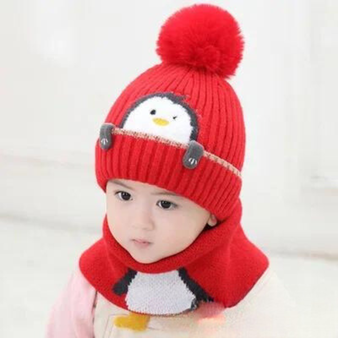 PenguiWarm™ – Schattige Kinder Muts & Sjaal – Warme Winterset