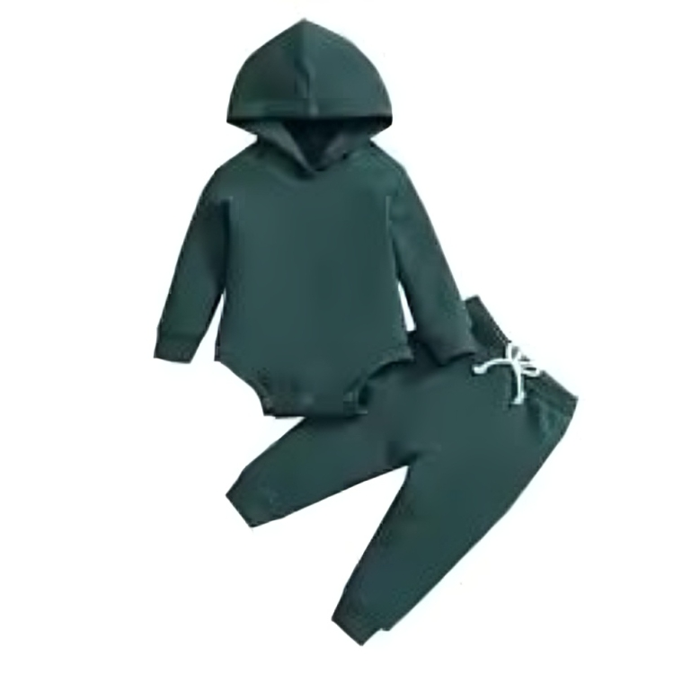 HoodieHug™ – Geribbelde Set met Capuchon – Warme Babyoutfit