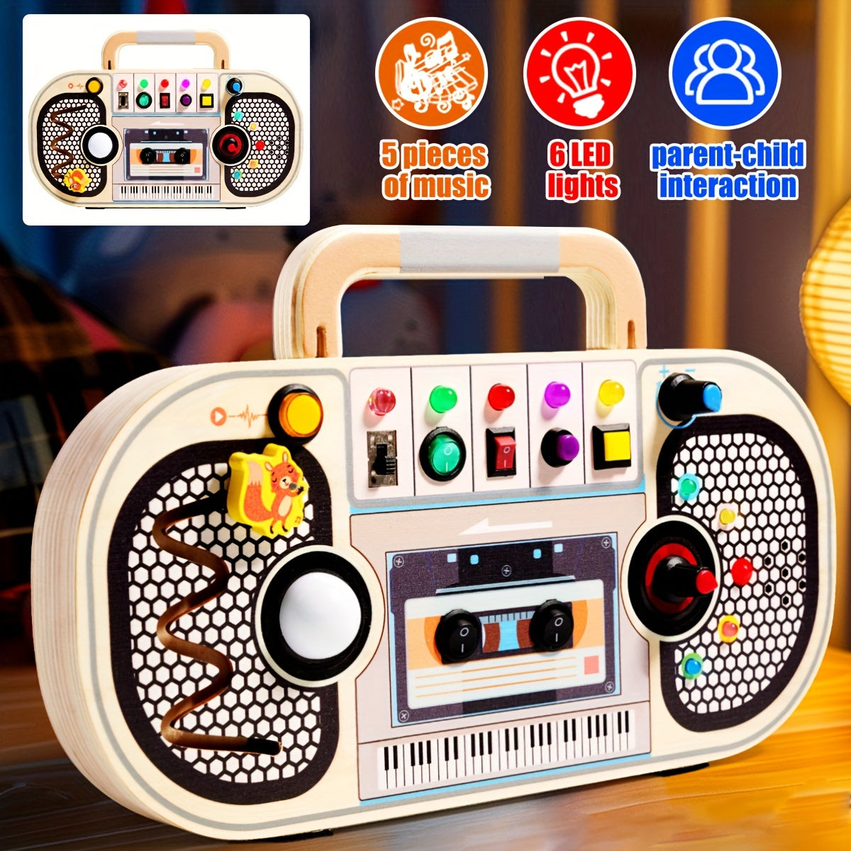 PlayGlow™ – Interactieve Houten Activiteitentafel – Educatief & Sensorisch Speelplezier