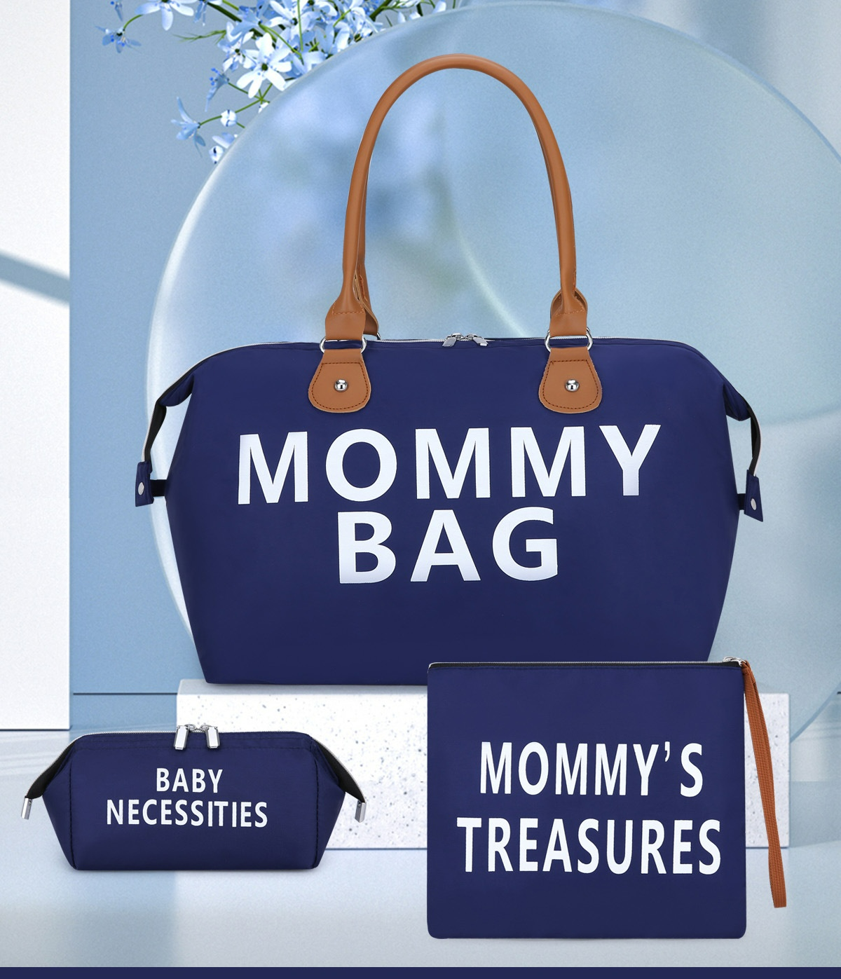 MomEase™ – 3-Delige Mama Tas Set – Stijlvolle Complete Luiertas Oplossing