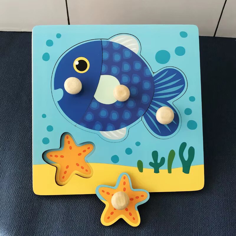 HoutLern™ – Montessori Houten Puzzel – Educatief Speelgoed voor Peuters van 1–3 Jaar