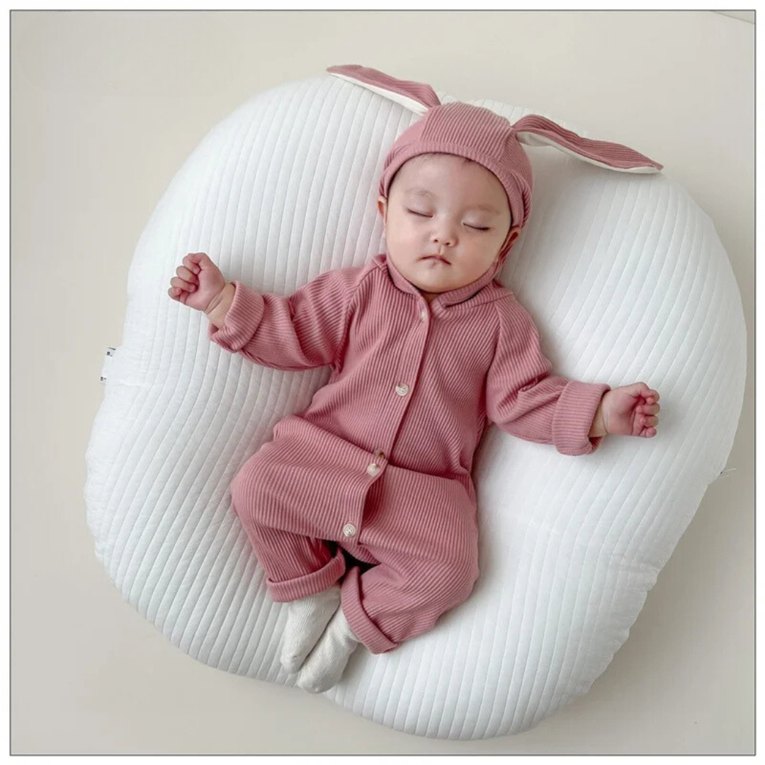BunnySnug™ – Schattige Romper met Konijnenoortjes – Unisex Baby Outfit