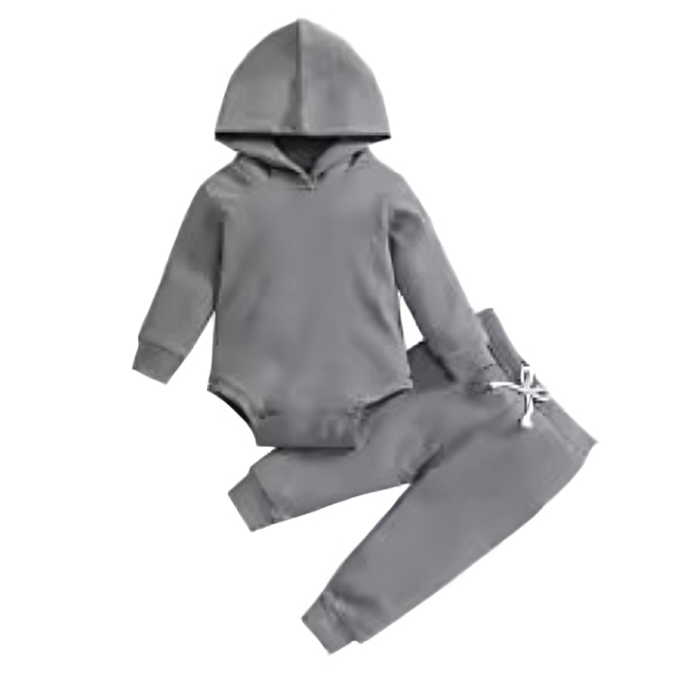 HoodieHug™ – Geribbelde Set met Capuchon – Warme Babyoutfit
