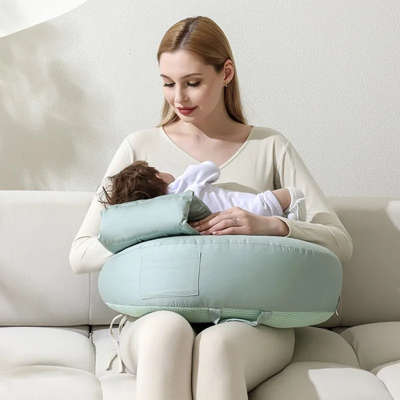 NurseEase™ – Ergonomisch Borstvoedingskussen met Rugsteun – Comfortabel Babykussen