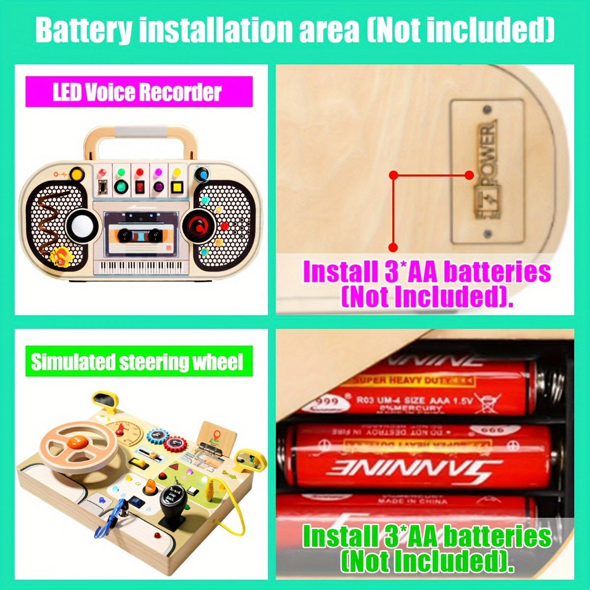 PlayGlow™ – Interactieve Houten Activiteitentafel – Educatief & Sensorisch Speelplezier