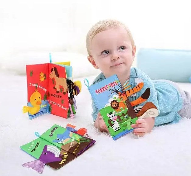 SensiLivre™ – Montessori Stoffen Boek voor Baby’s – Zachte Sensorische Ontwikkeling