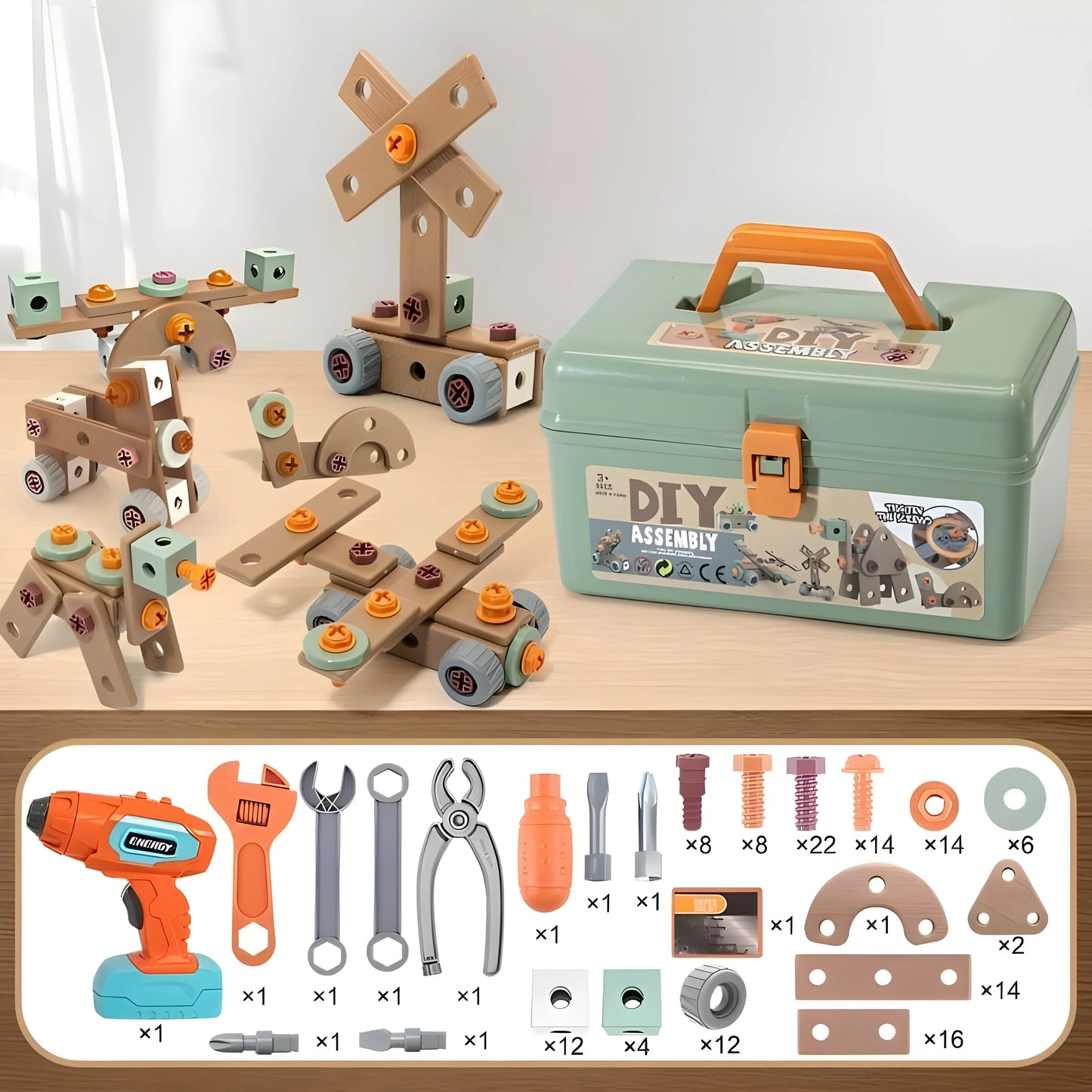 InventorCase™ – Creatieve Bouwset met Gereedschap – Constructie Speelset