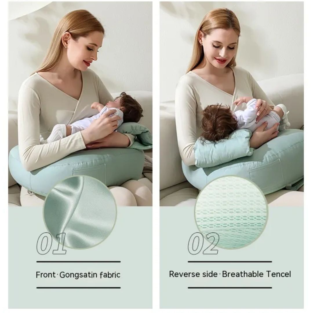 NurseEase™ – Ergonomisch Borstvoedingskussen met Rugsteun – Comfortabel Babykussen