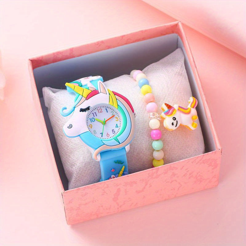 UniGlimmer™ – Eenhoorn Horloge & Armband Set – Magisch Meidenaccessoire