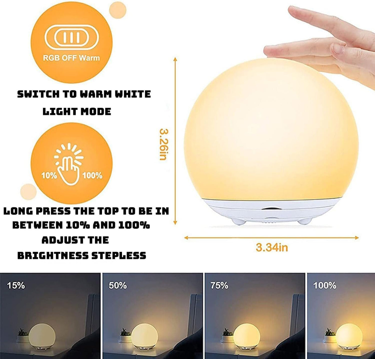 GlowNest™ – Zacht Dimbaar Nachtlampje – Veilige Nachtverlichting voor Borstvoeding