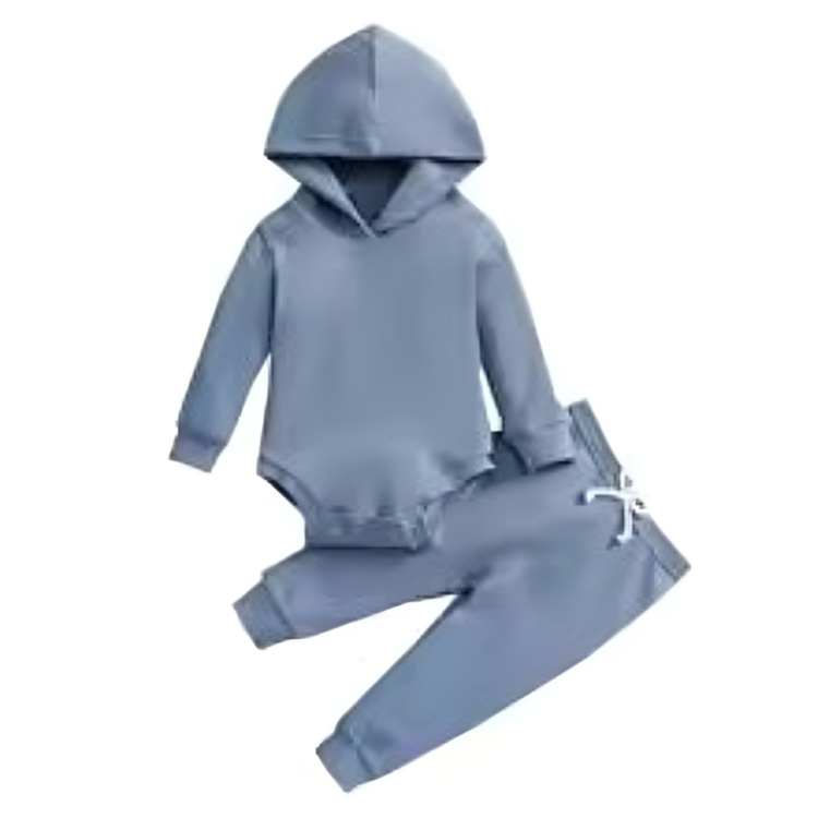 HoodieHug™ – Geribbelde Set met Capuchon – Warme Babyoutfit