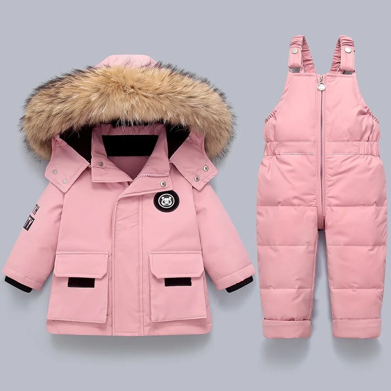 FrostyChic™ – Warme Set met Ruches en Strik – Meisjes Winteroutfit