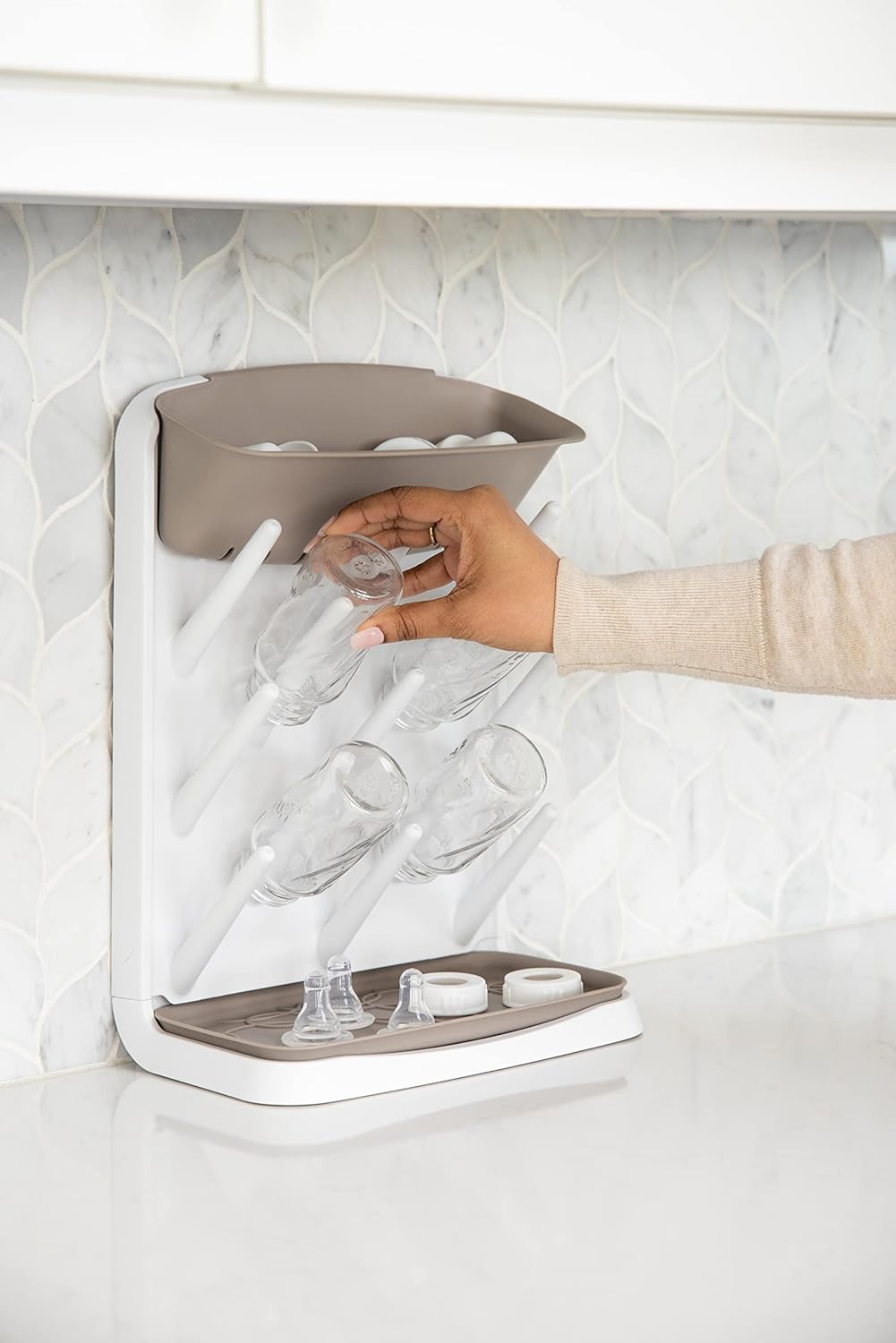 BottleBloom™ – Verticaal Flessenrek met Accessoirehouder – Ruimtebesparende Droogoplossing