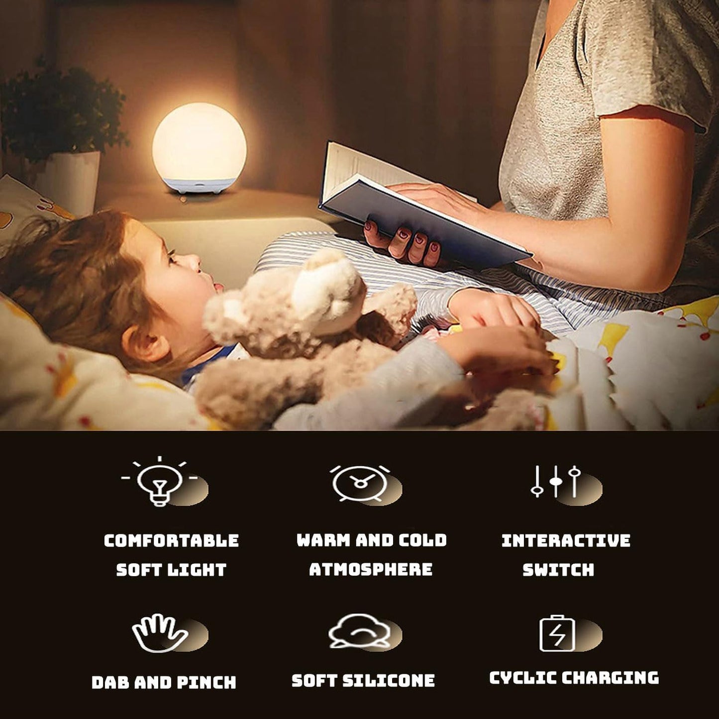 GlowNest™ – Zacht Dimbaar Nachtlampje – Veilige Nachtverlichting voor Borstvoeding