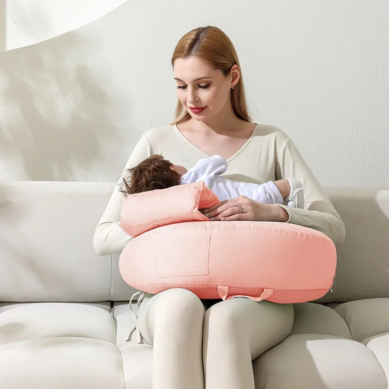 NurseEase™ – Ergonomisch Borstvoedingskussen met Rugsteun – Comfortabel Babykussen