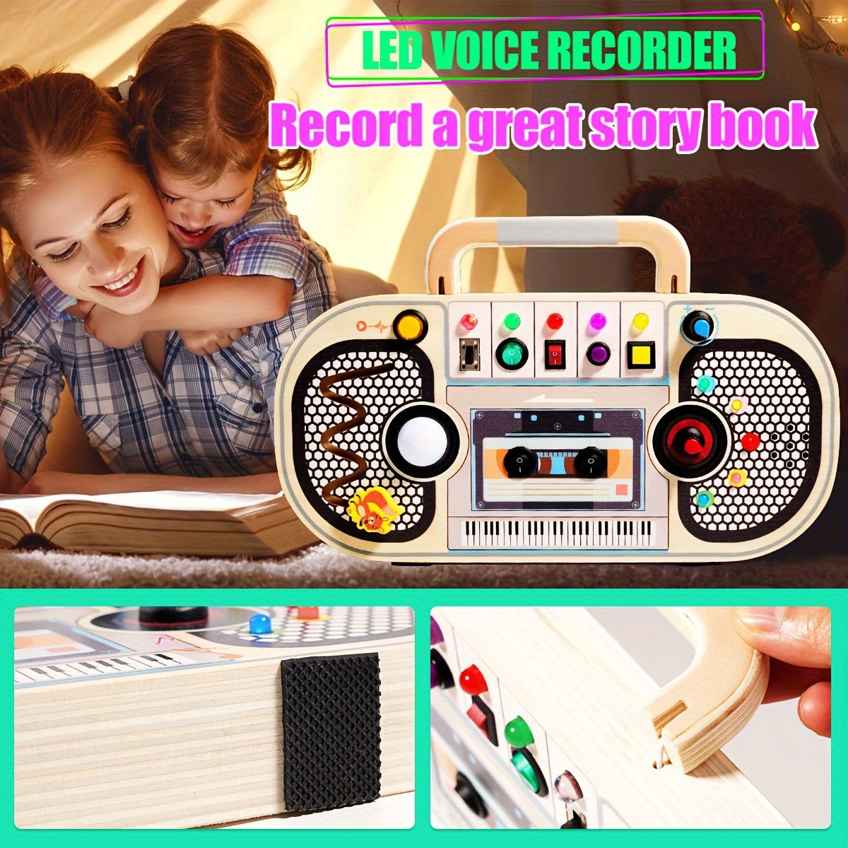 PlayGlow™ – Interactieve Houten Activiteitentafel – Educatief & Sensorisch Speelplezier