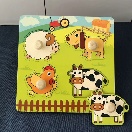 HoutLern™ – Montessori Houten Puzzel – Educatief Speelgoed voor Peuters van 1–3 Jaar