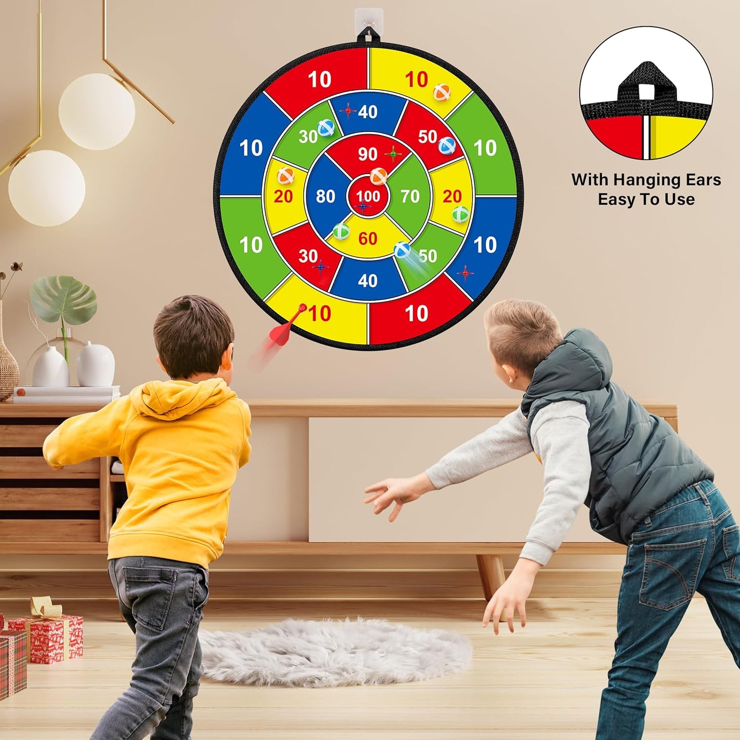 TargetChamp™ – Groot Dubbelzijdig Kinder Dartbord – Educatief Actief Speelplezier