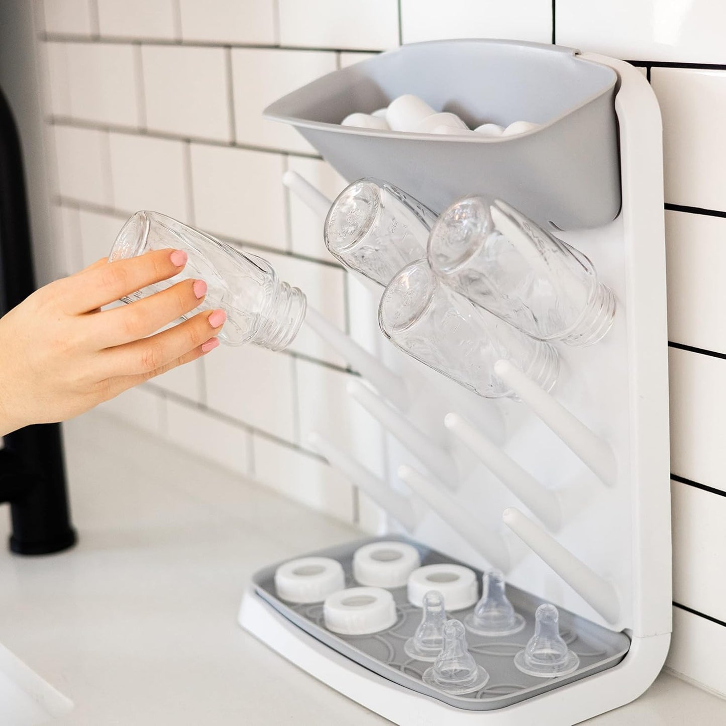 BottleBloom™ – Verticaal Flessenrek met Accessoirehouder – Ruimtebesparende Droogoplossing