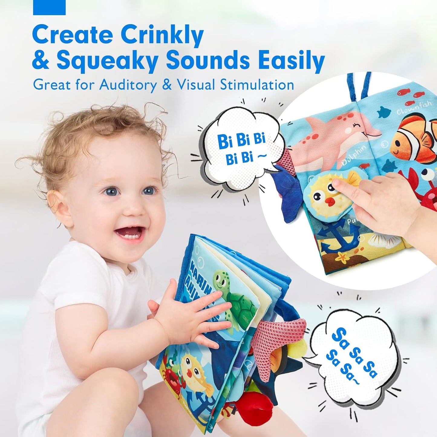 SensiTale™ – Montessori Voelboek met Hoog Contrast – Sensorisch Babyboekje
