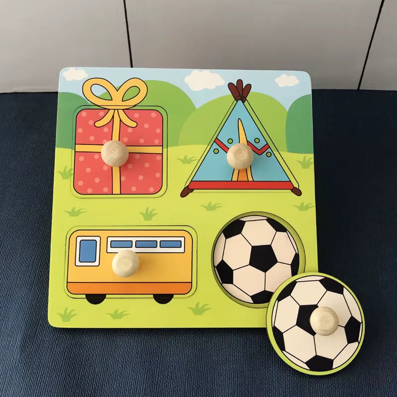 HoutLern™ – Montessori Houten Puzzel – Educatief Speelgoed voor Peuters van 1–3 Jaar