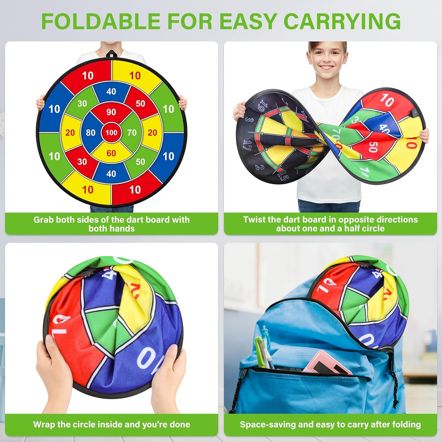TargetChamp™ – Groot Dubbelzijdig Kinder Dartbord – Educatief Actief Speelplezier