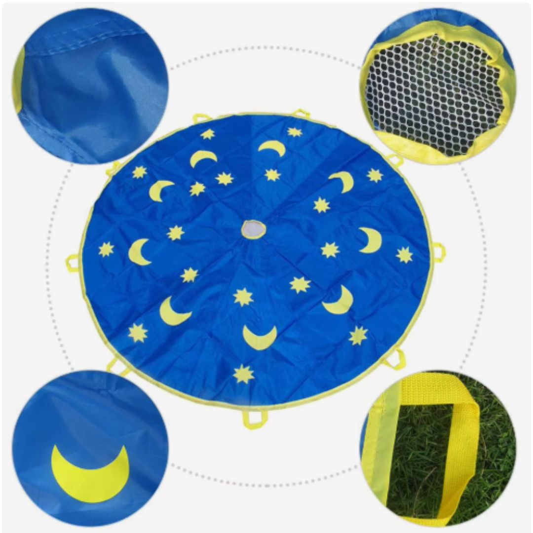TeamWave™ – Rond Speel- en Bewegingsdoek – Kindvriendelijk Groepsspel Accessoire