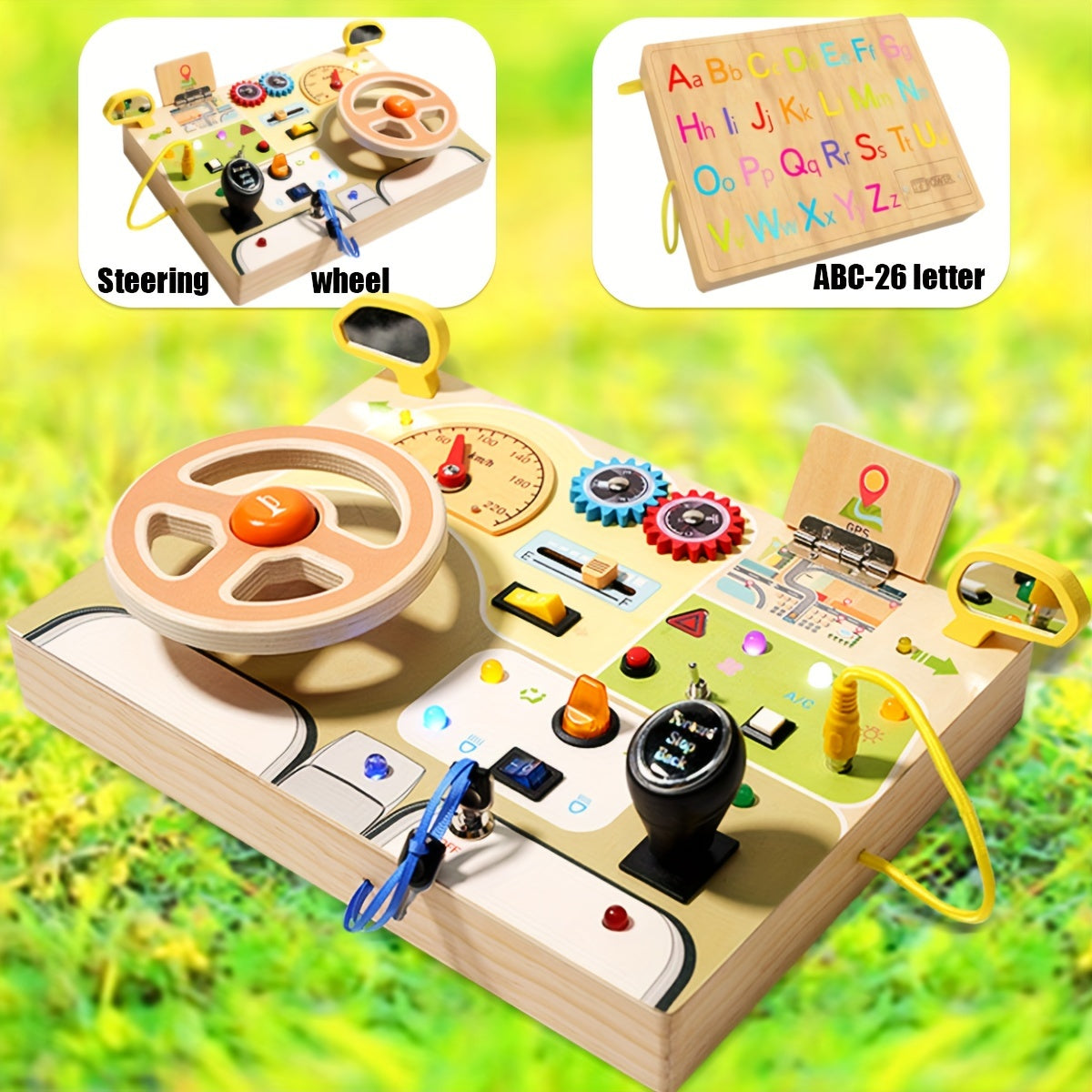 PlayGlow™ – Interactieve Houten Activiteitentafel – Educatief & Sensorisch Speelplezier
